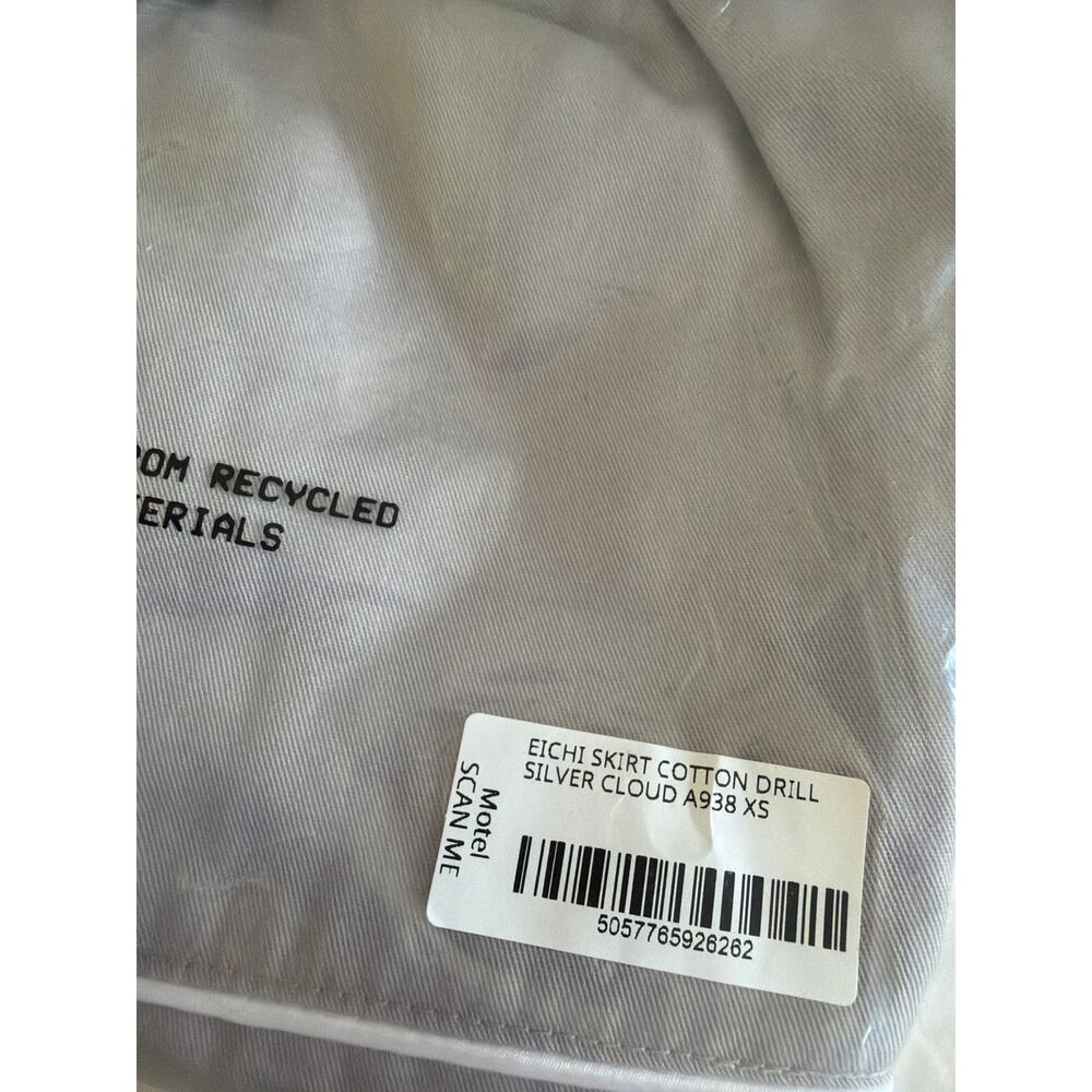 $62 NWT Eichi cotton drill skirt silver cloud sz S small - Picture 6 of 6